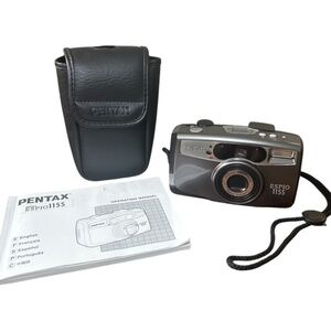 Vintage Pentax Zoom Lens ESPIO115S 38mm-115mm Film Camera, Grey, Black, EUC